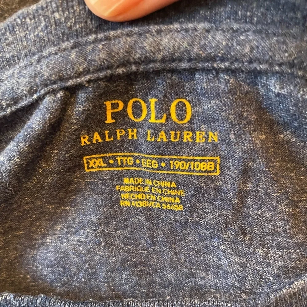 Polo Ralph Lauren Long Sleeve Shirt Tee Cotton Pony Logo Blue Size XXL Crewneck